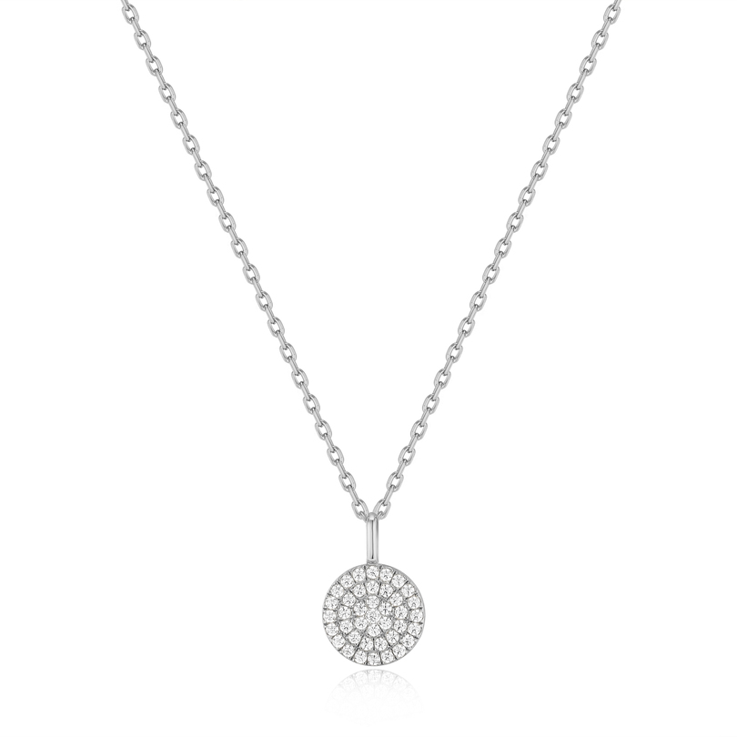 ANIA HAIE SILVER GLAM DISC NECKLACE
